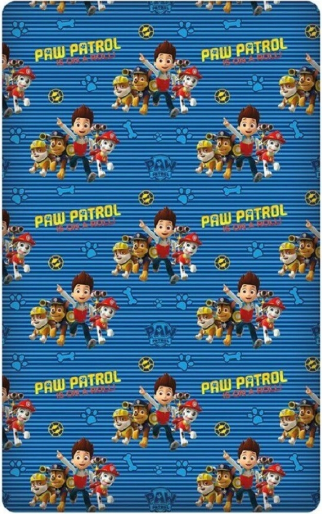 Paw Patrol Spannbetttuch – 100% Baumwolle für Kinderbett 200 x 90 cm Bild 1