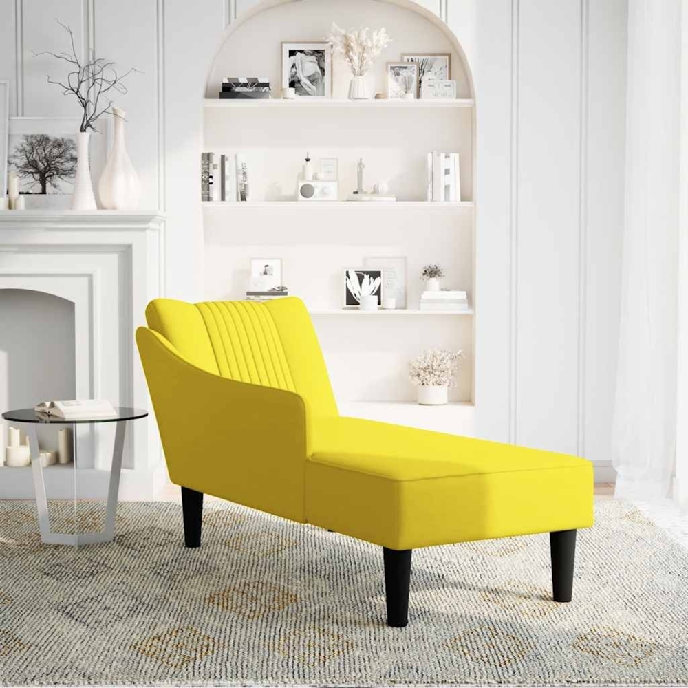 vidaXL Chaiselongue mit Rechter Armlehne Gelb Samt 4009798 Bild 1