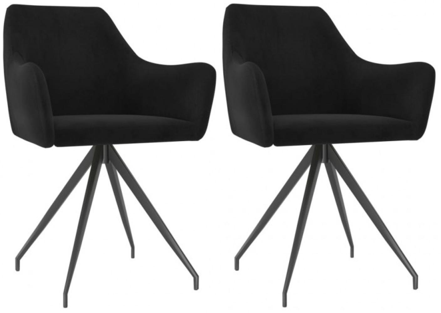 vidaXL Esszimmerstühle 2 Stk. Schwarz Samt [323089] Bild 1
