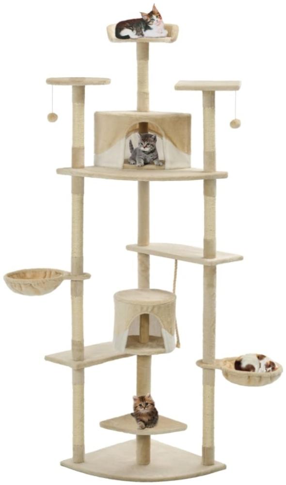 vidaXL Katzen-Kratzbaum Sisal 203 cm Beige und Weiß Bild 1