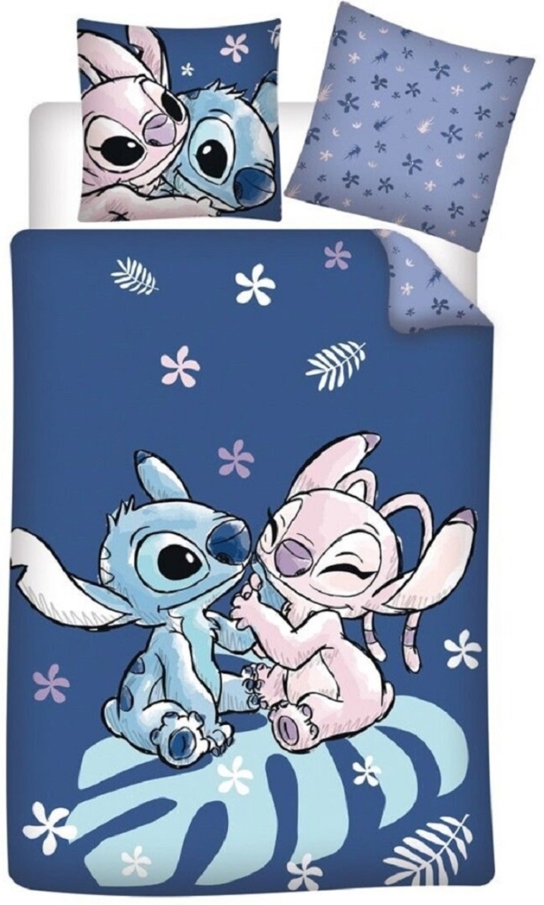 Lilo & Stitch Bettwäsche Set Bettbezug 140x200 cm + 65x65 cm Baumwoll-Mix Bild 1