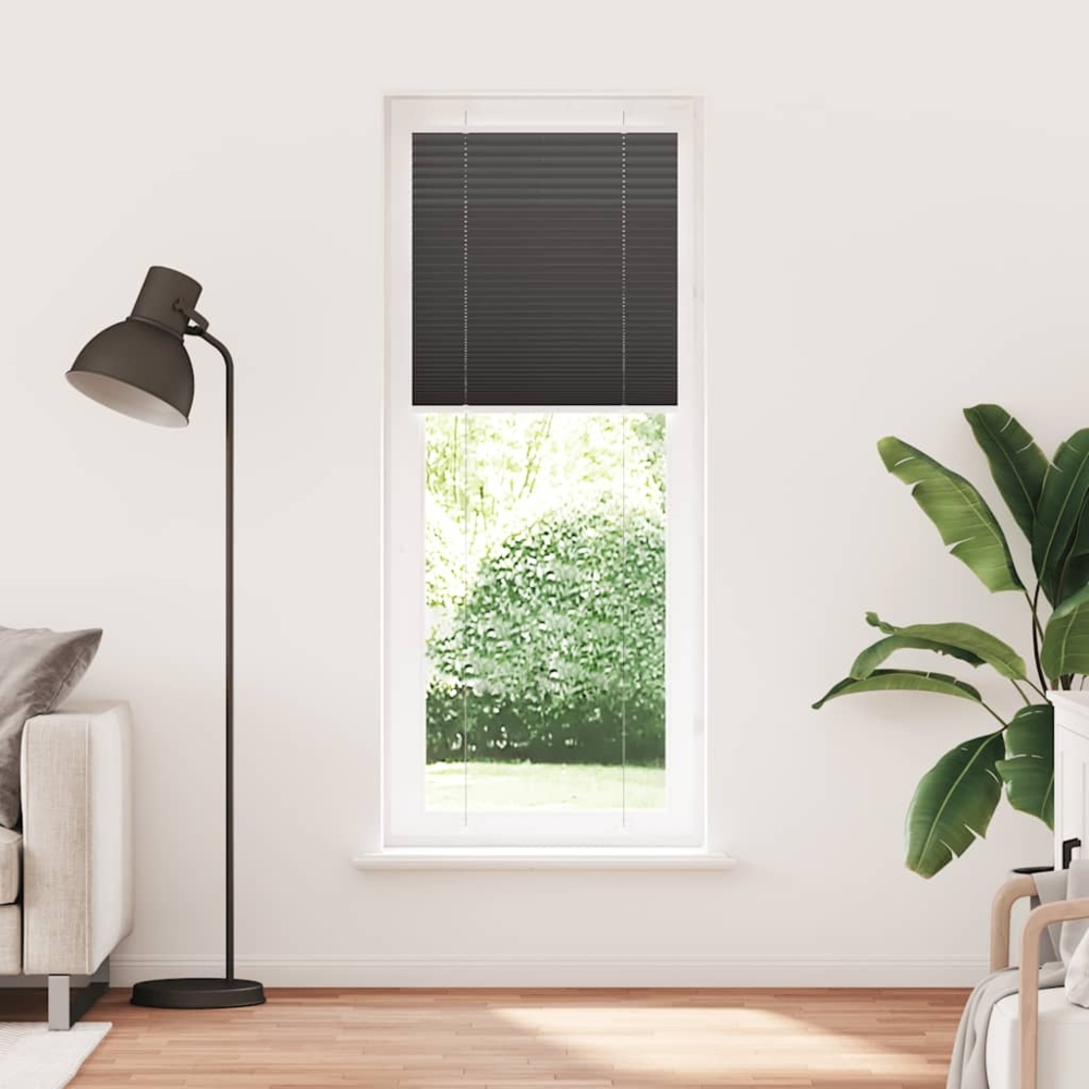 vidaXL Plissee Schwarz 80x200 cm Stoffbreite 79,4 cm Polyester 4015156 Bild 1