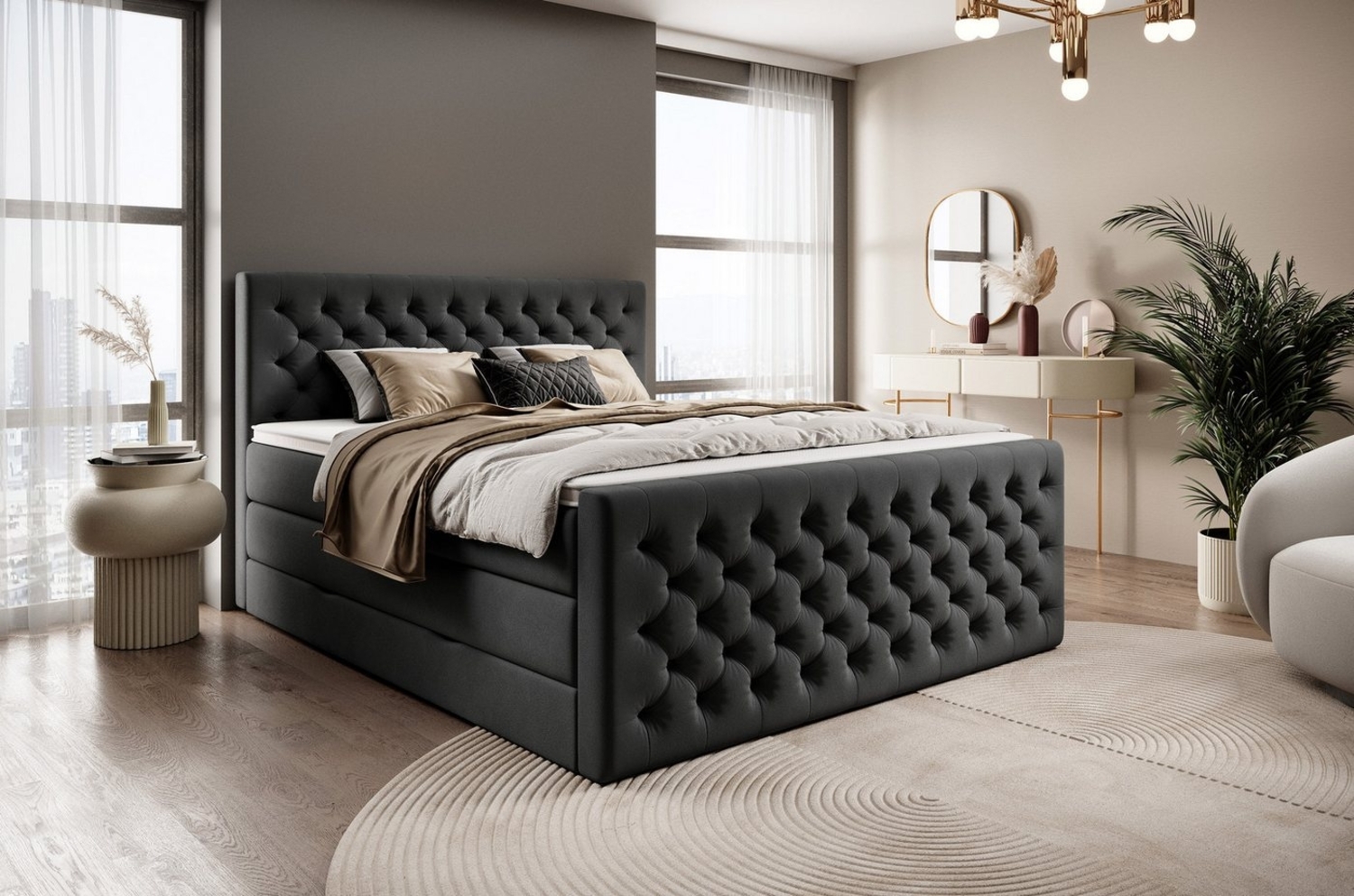 wonello Boxspringbett Victoria, mit Bettkasten, Matratzen und wonello premium Topper - edler Samt Bild 1