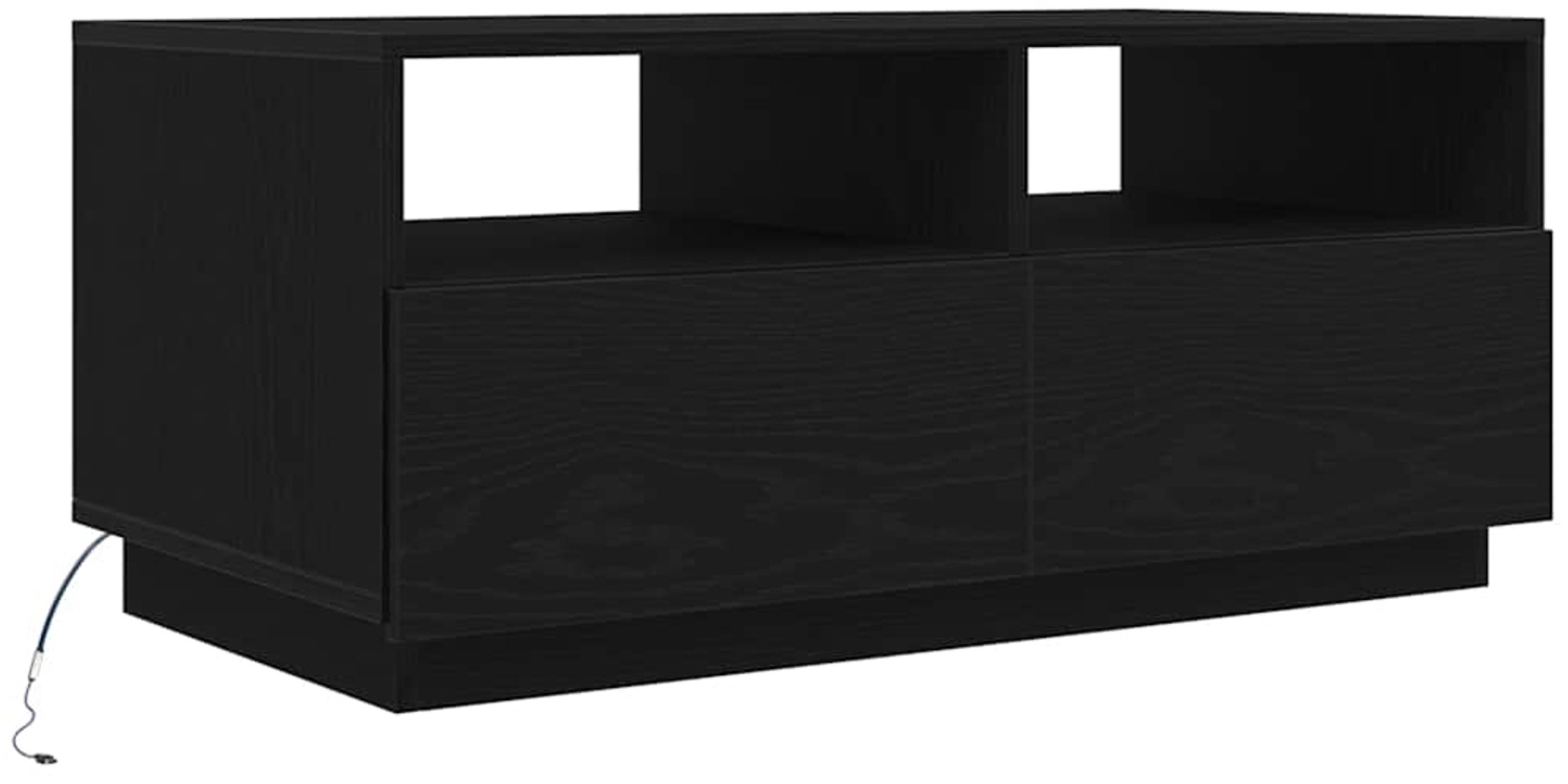 vidaXL Couchtisch mit LED-Leuchten Schwarz Eichen-Optik 90x49x40 cm 862254 Bild 1