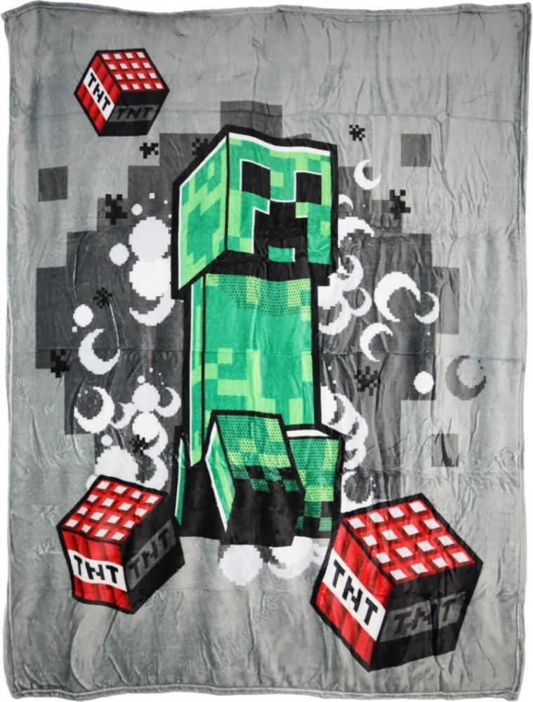 Wohndecke Minecraft Creeper Flanell Fleecedecke Kuscheldecke 130x160 cm, Minecraft Bild 1