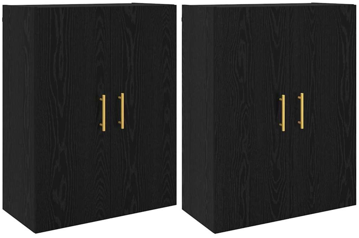 vidaXL Wandmontierte Schränke 2 pcs Schwarz Eichen-Optik 3394514 Bild 1