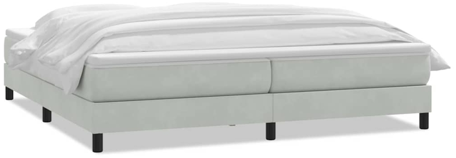 vidaXL Boxspringbett mit Matratze Hellgrau 180x210 cm Samt 3315933 Bild 1