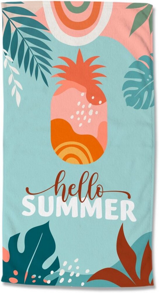 good morning Strandtuch Hello summer, Microfaser (1-St), Mikrofaser, 100x180, Schnelltrocknend, Sommer, Strand, Erwachsene Bild 1