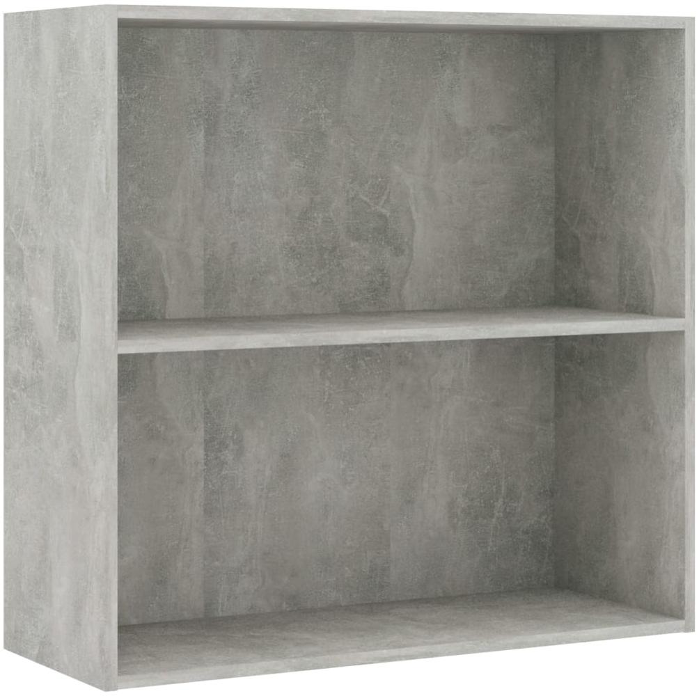 vidaXL Bücherregal 2 Fächer Betongrau 80x30x76,5 cm Holzwerkstoff 801003 Bild 1