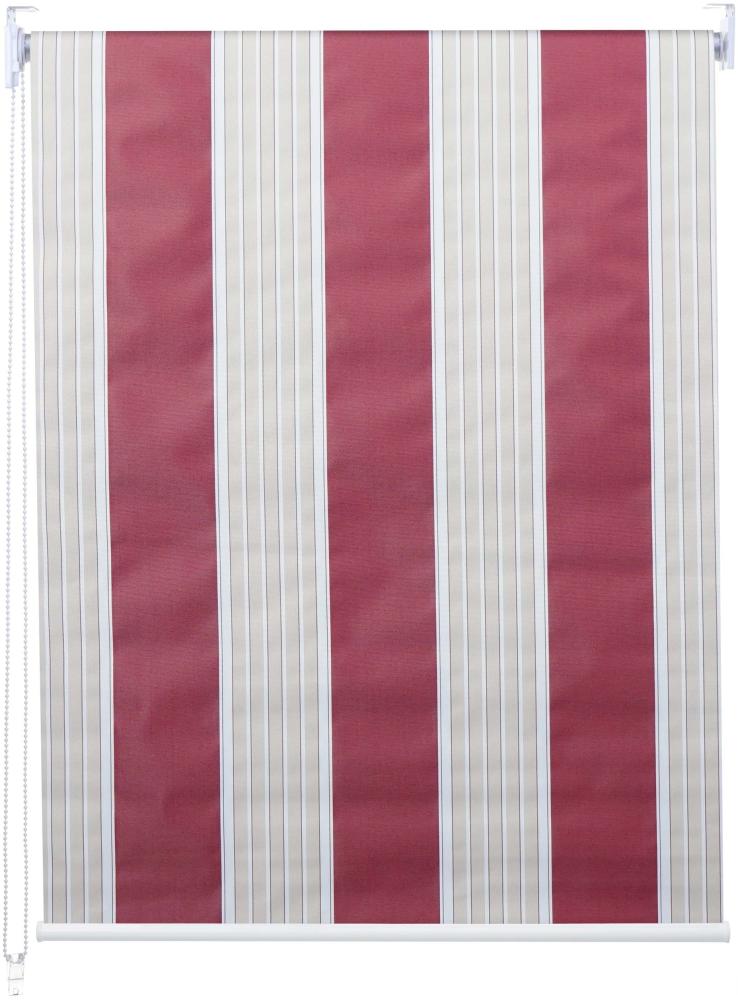 Rollo HWC-D52, Fensterrollo, blickdicht , rot/weiß/beige, 90x230cm Bild 1