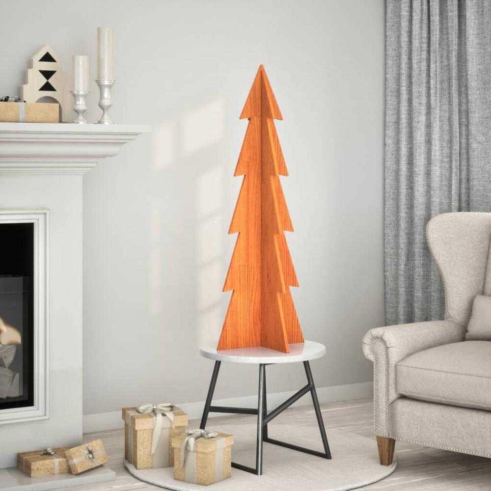 vidaXL Weihnachtsbaum zum Schmücken Wachsbraun 112cm Massivholz Kiefer 858173 Bild 1