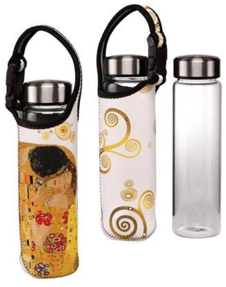 Goebel Trinkflasche Gustav Klimt - Der Kuss, Glasflasche mit Neoprenhülle, Artis Orbis, Glas-Kombi, Bunt, 700 ml, 67061491 Bild 1