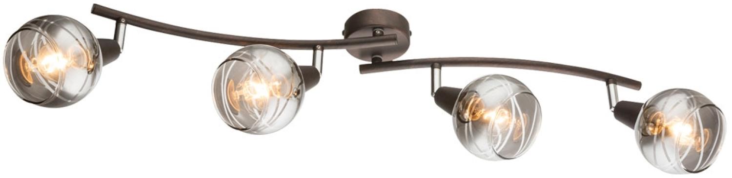 LED Deckenleuchte, Metall, bronze, Glas, Spots beweglich Bild 1