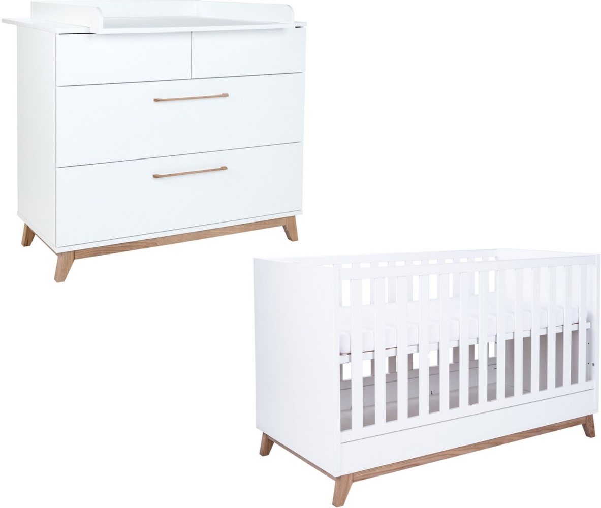 arthur berndt Babymöbel-Set Babyzimmer Set »Lina« 2-teilig, (Spar-Set, 2-tlg, Babymöbel-Set »Lina« bestehend aus Kinderbett und Wickelkommode) Bild 1