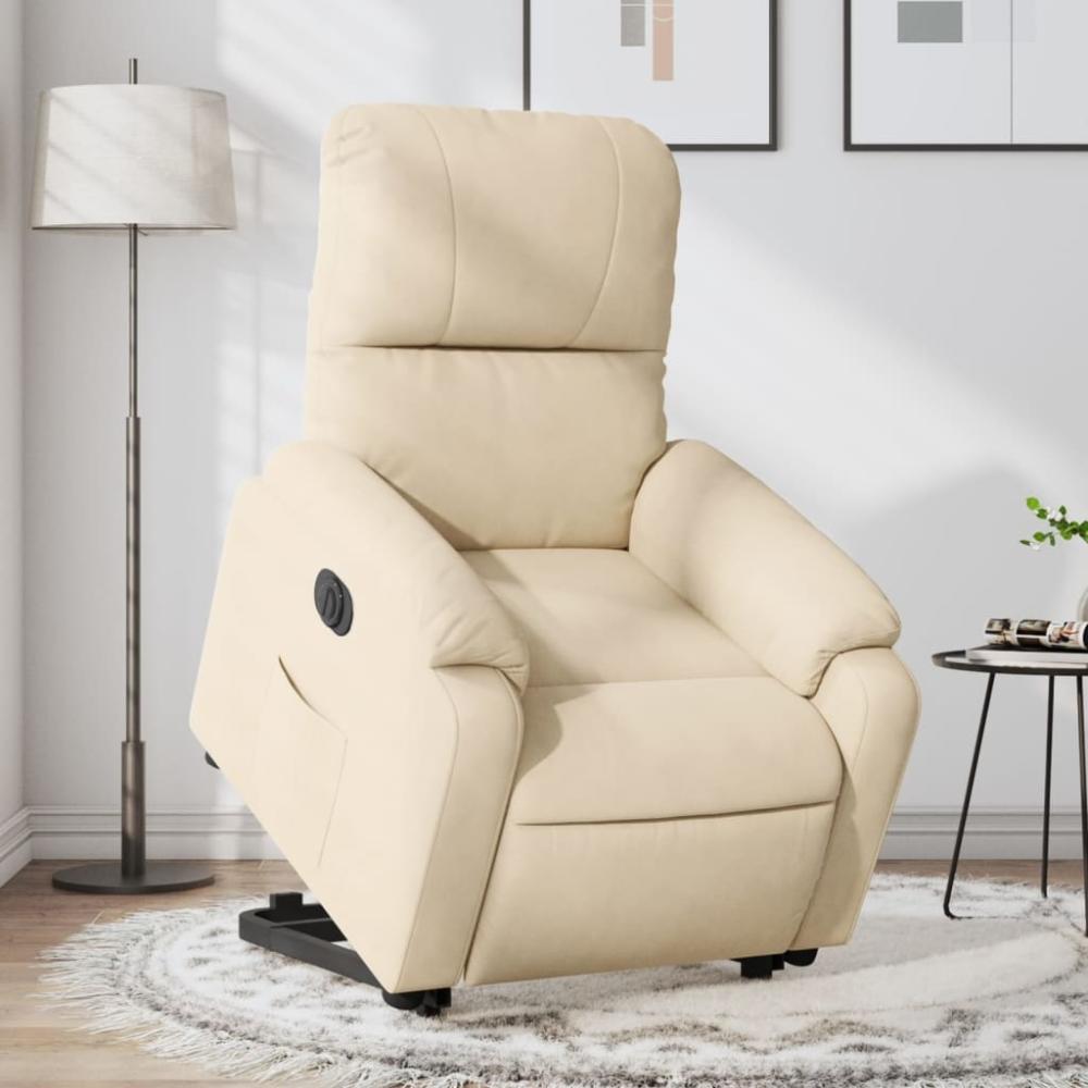 vidaXL Relaxsessel mit Aufstehhilfe Elektrisch Creme Mikrofasergewebe 3204947 Bild 1