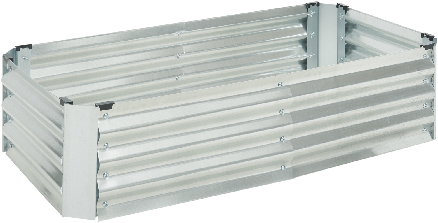 Pflanzbeet Celano 120x60x30 cm Stahl Silber [en. casa] Bild 1