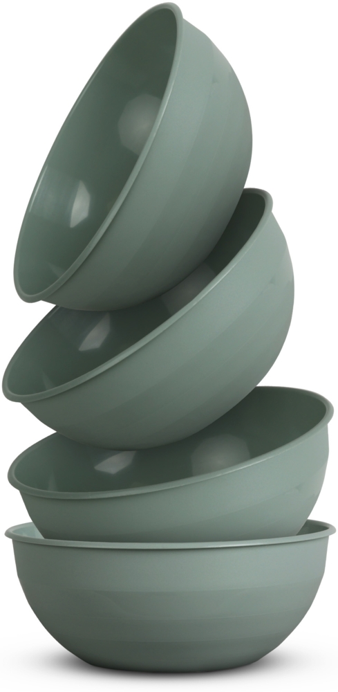 4er Pack Kunststoff Schüssel Plastikschüssel - BPA Frei - Spülmaschinenfest - ( Ø25,5cm / Grün ) Bruchfester PP - Salatschüssel Rührschüssel Schüssel Bild 1