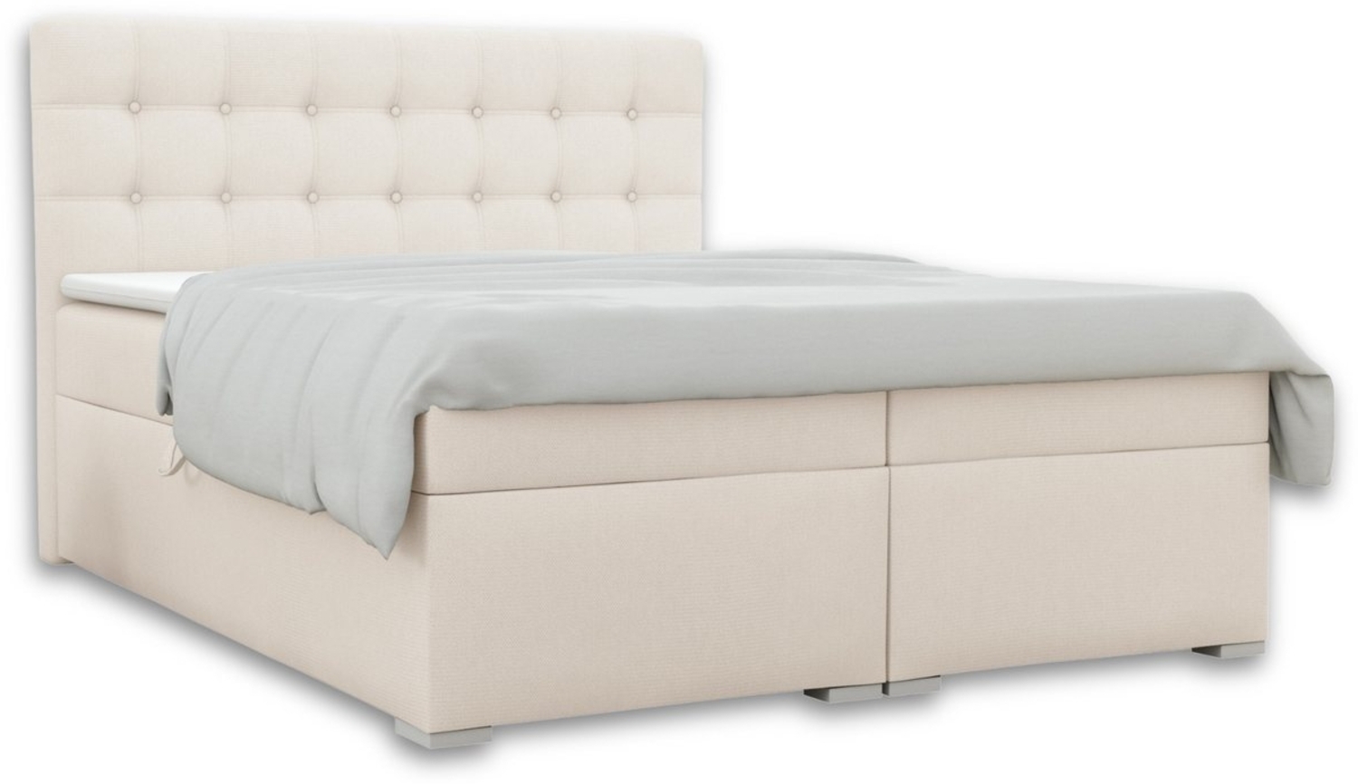 Deine Möbel 24 Boxspringbett CLAUDIA Komplettbett inkl. Bonellfederkernmatratzen H3 (Taschenfederkernmatratzen 7 Zonen H4 optional Grau Hellgrau Schwarz Anthrazit Beige Samt Velour, 3-St, Polsterbett Ehebett Bett mit Topper und Bettkästen, Matratzen H3... Bild 1