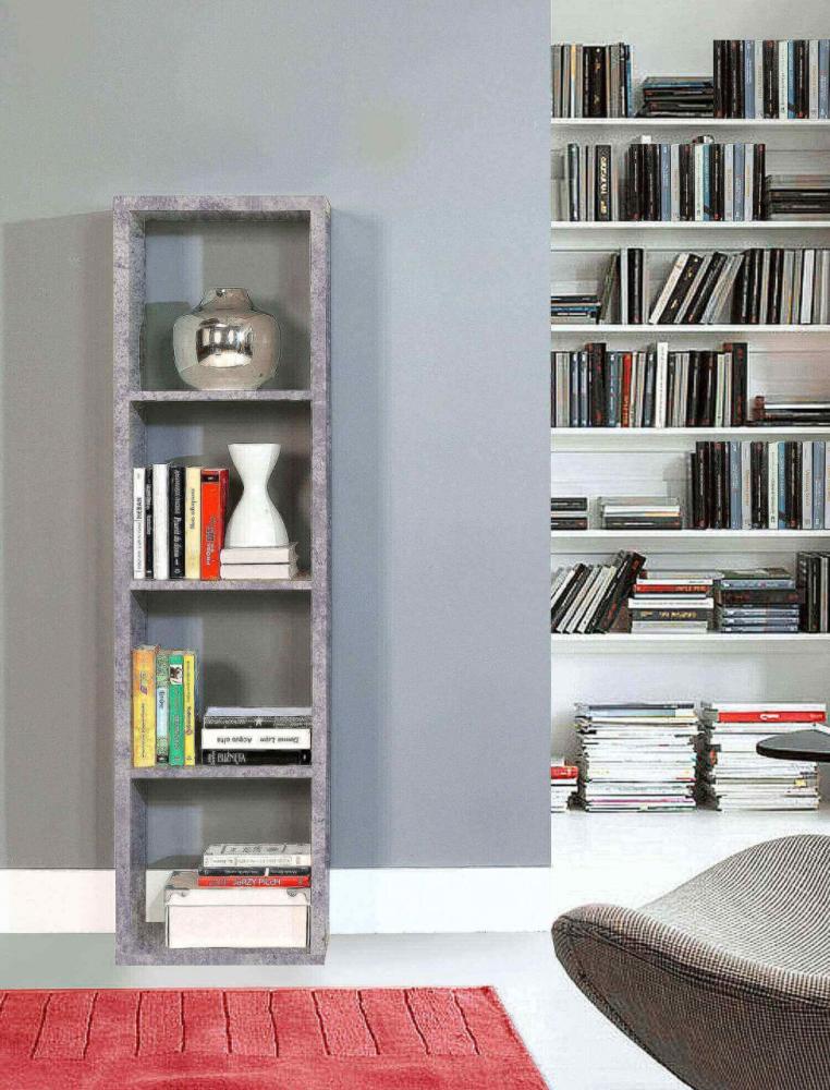 Regal Bücherregal Standregal Wohnzimmer beton lichtgrau 38cm Bild 1