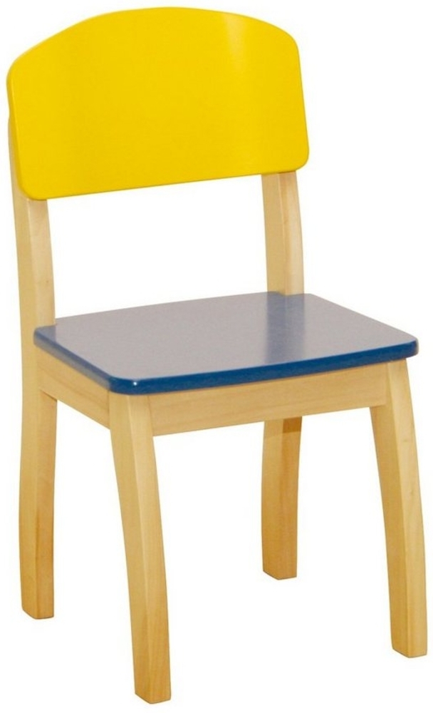roba Kinderstuhl mit Lehne - Holz - Sitzhöhe 31,5 cm - Bunt lackiert Bild 1