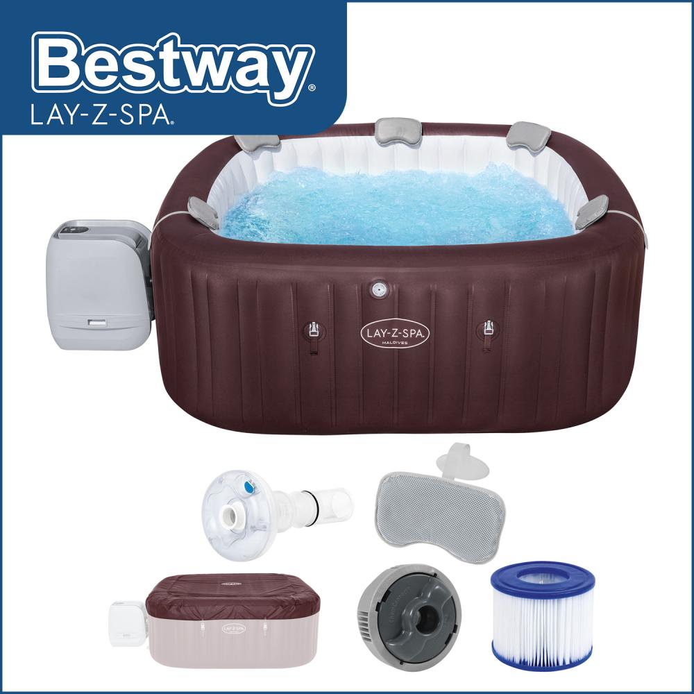 LAY-Z-SPA® WLAN-Whirlpool Maldives HydroJet Pro™ 201 x 201 x 80 cm, eckig Bild 1