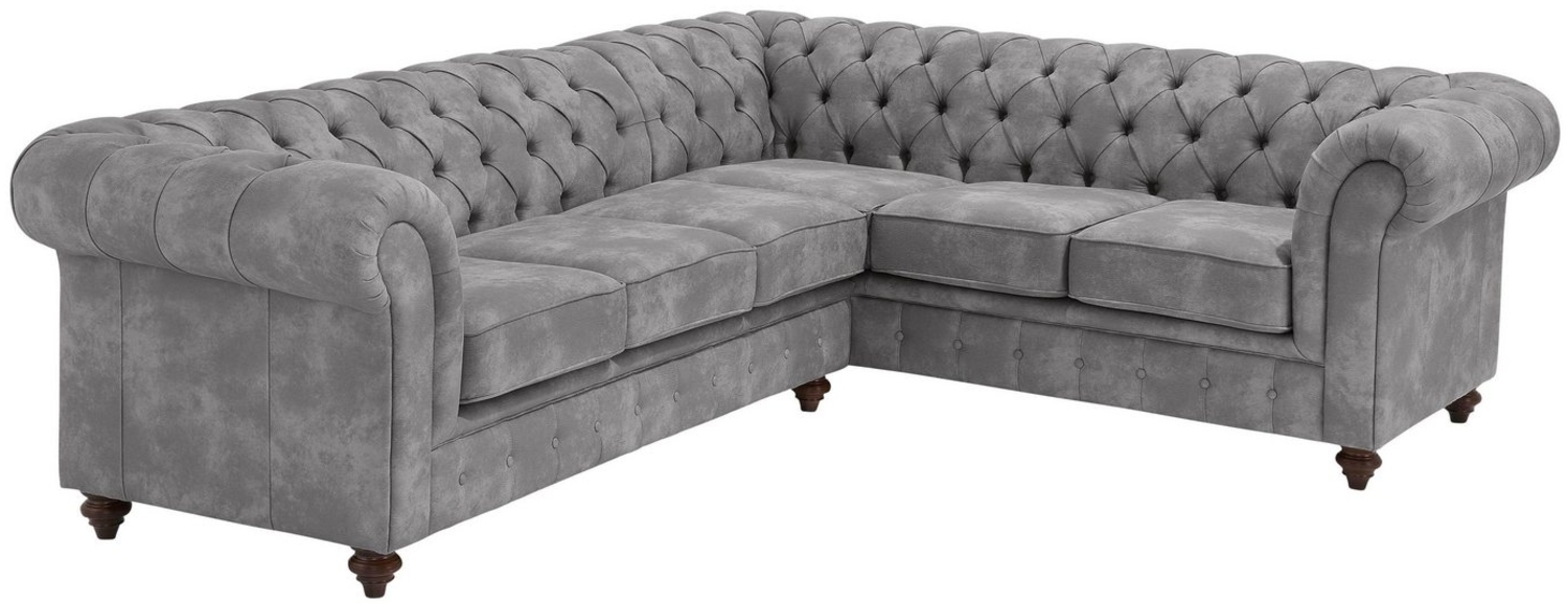 Home affaire Chesterfield-Sofa Chesterfield Ecksofa, Luxus-Microfaser Lederoptik, hochwertige Knopfheftung, langer Schenkel links Bild 1