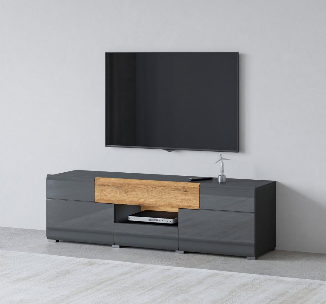 INOSIGN Lowboard Toledo,Breite 159cm, trendige TV-Schrank mit dekorative Fräsungen, TV-Board ohne Beleuchtung, TV-Kommode mit viel Stauraum Bild 1