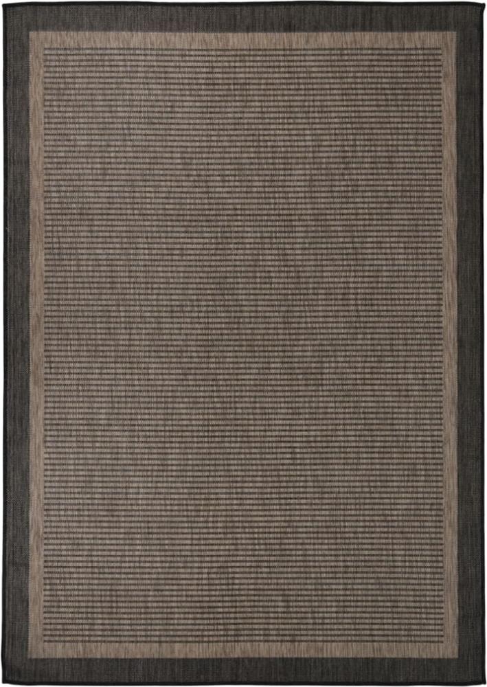 vidaXL Outdoor-Teppich Flachgewebe 140x200 cm Dunkelbraun 340845 Bild 1