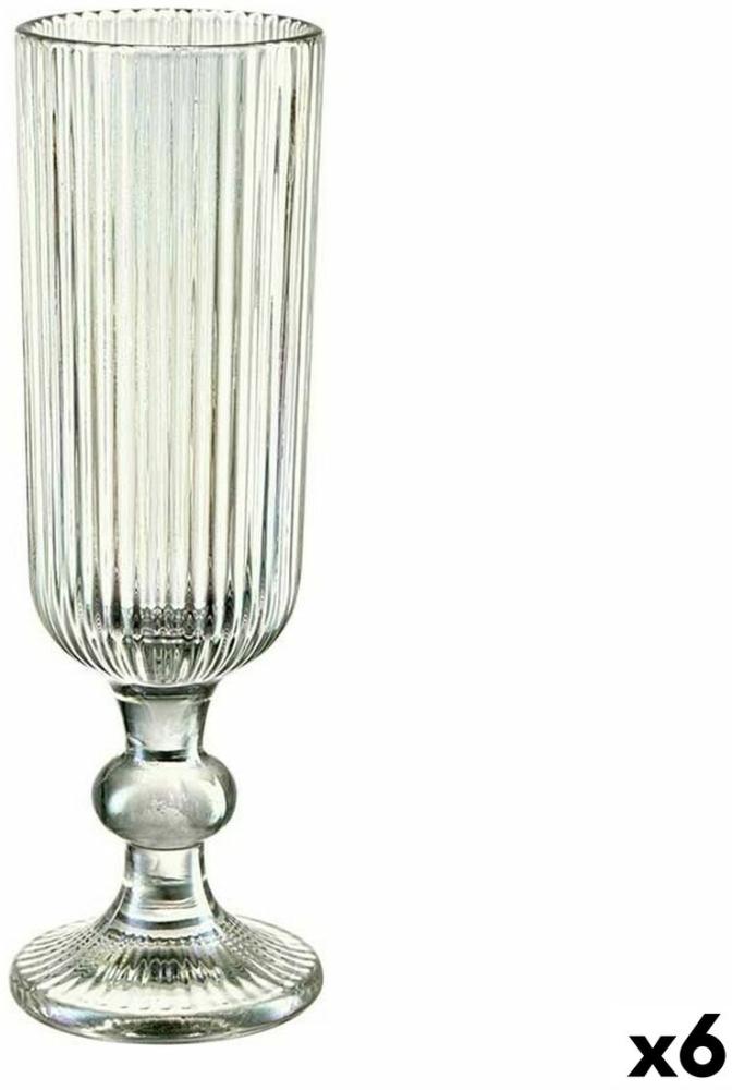 Champagnerglas Streifen grün Glas 160 ml (6 Stück) Bild 1