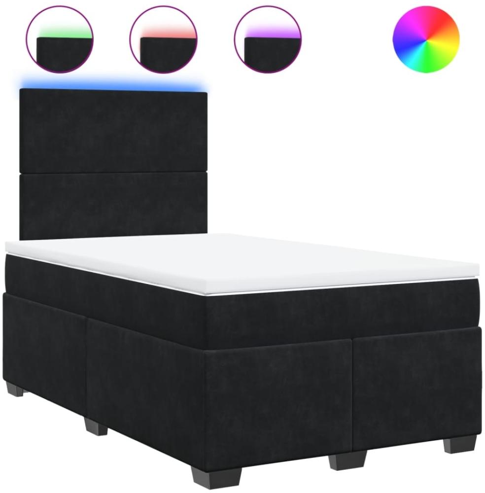vidaXL Boxspringbett mit Matratze Schwarz 120x200 cm Samt 3293178 Bild 1