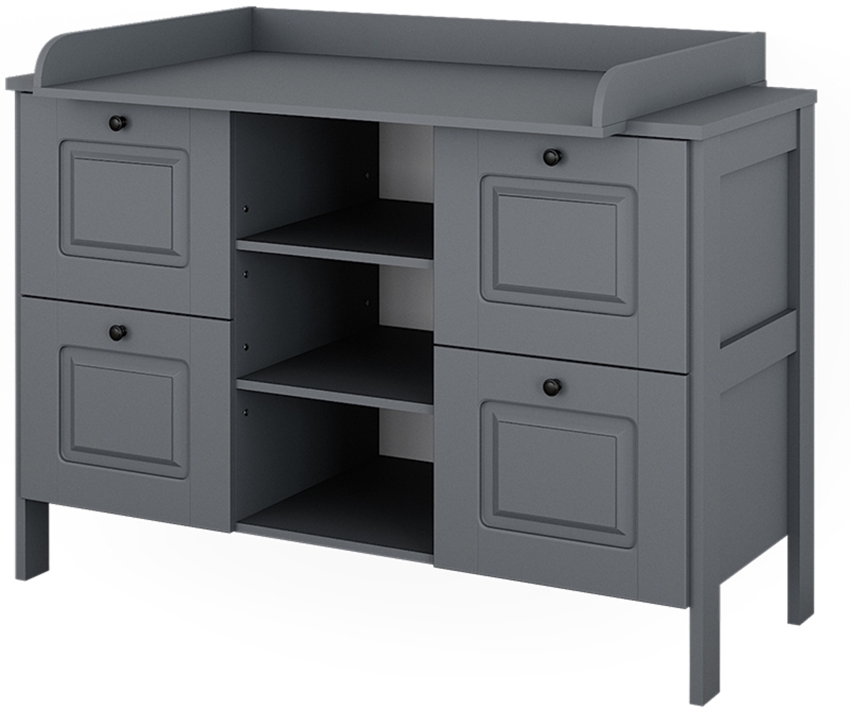 Wickelkommode Ajaton Grau 133 x 98.4 cm mit 4 Schubladen Vitalispa Bild 1