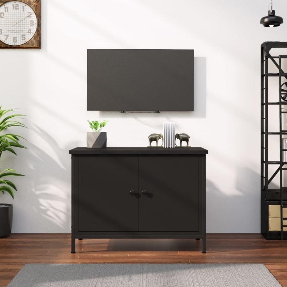 vidaXL TV-Schrank mit Türen Schwarz 60x35x45 cm Holzwerkstoff 826295 Bild 1