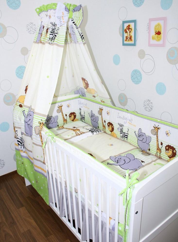 Primawela Babybettwäsche Baby Bettset- 6 teiliges mit 420 Nestchen Vollstoff Himmel Bettwäsche Bild 1