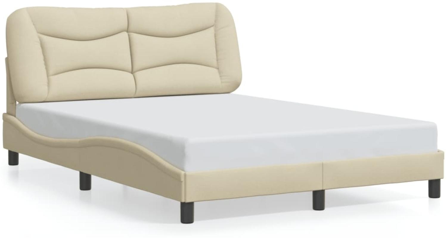 vidaXL Bettgestell ohne Matratze "Hvar" Creme 140x190 cm Stoff 3207770 Bild 1