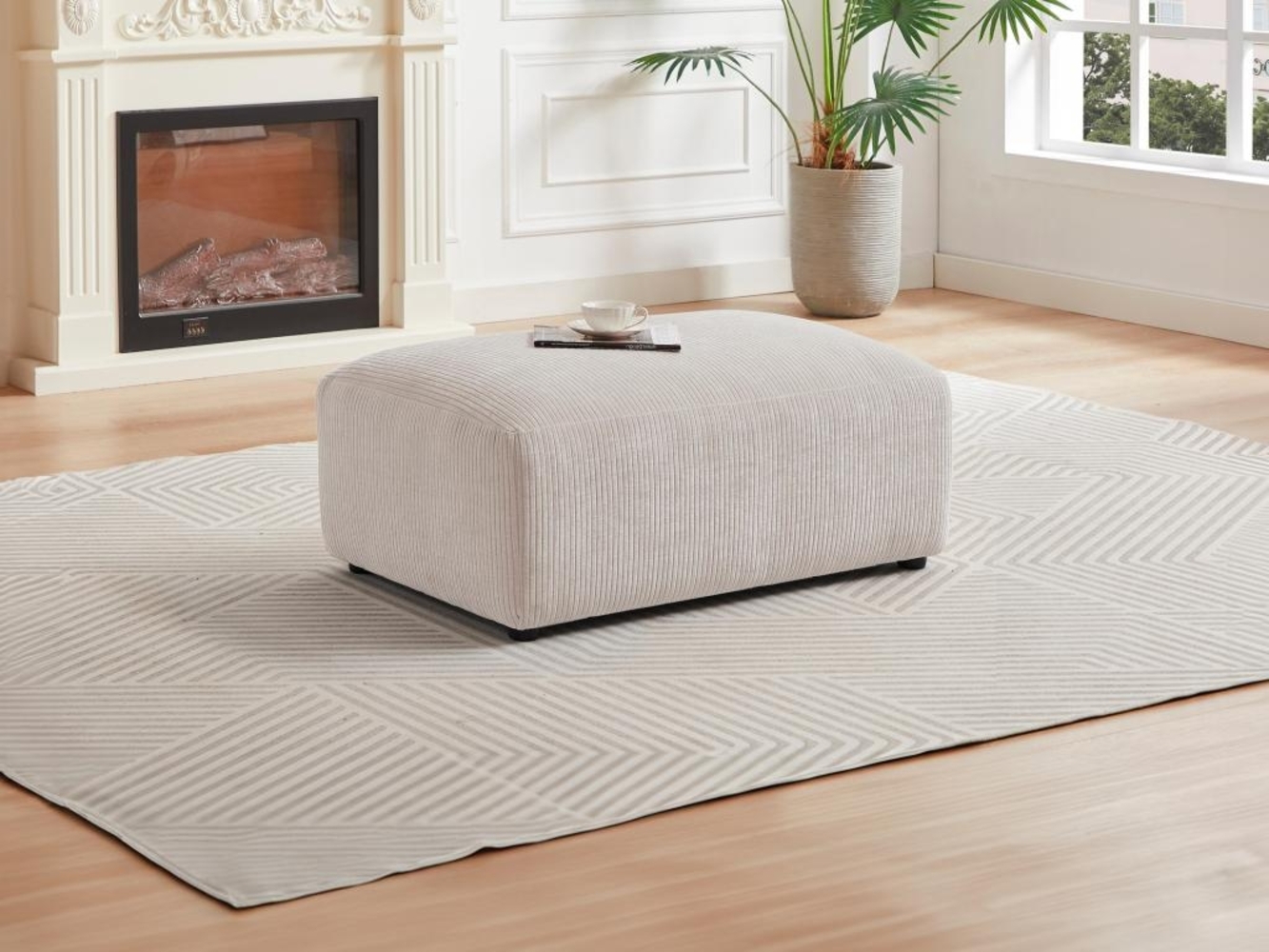 Vente-unique - Hocker - Cord - Beige - TIRONO von Maison Céphy Bild 1