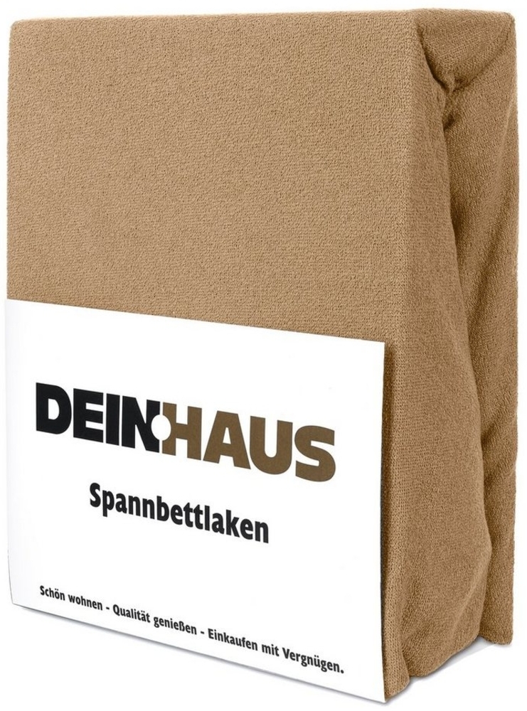 DH DEIN. HAUS Spannbettlaken Frottee Bettlaken mit Gummizug aus natürlicher Baumwolle, Gummizug: mit Gummizug, Baumwolle, atmugsaktiv, hautfreundlich, pflegeleichter Stoff Bild 1