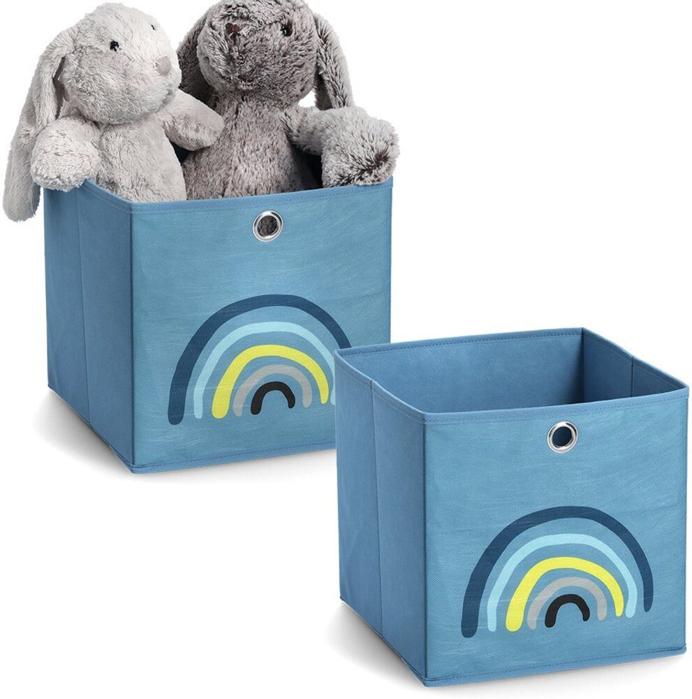 Zeller Present Organizer Blue Rainbow (Set, 2 St), Aufbewahrungsbox, kompakt zusammenklappbar, Vlies Bild 1