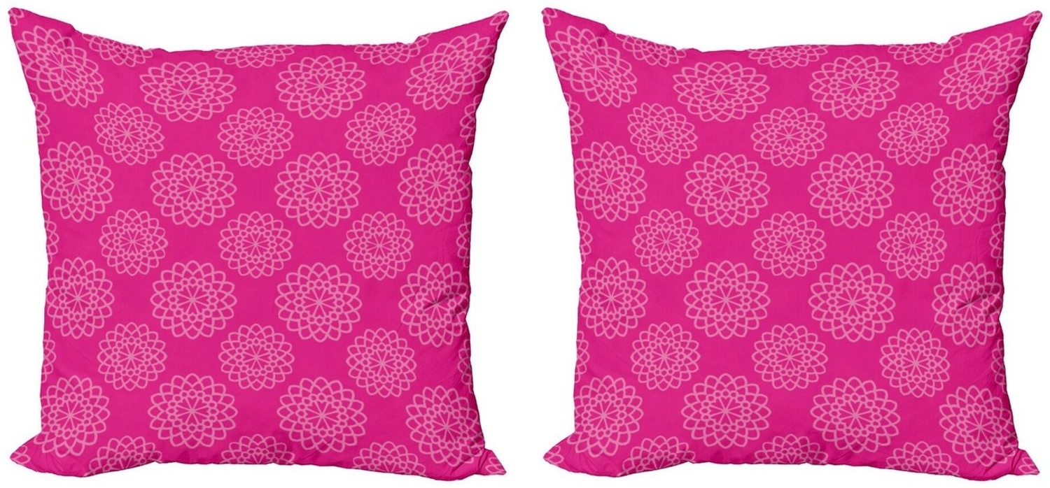 Abakuhaus Kissenbezüge Modern Accent Doppelseitiger Digitaldruck, (2 Stück), Hot Pink Geometrische Blumen-Motiv Bild 1