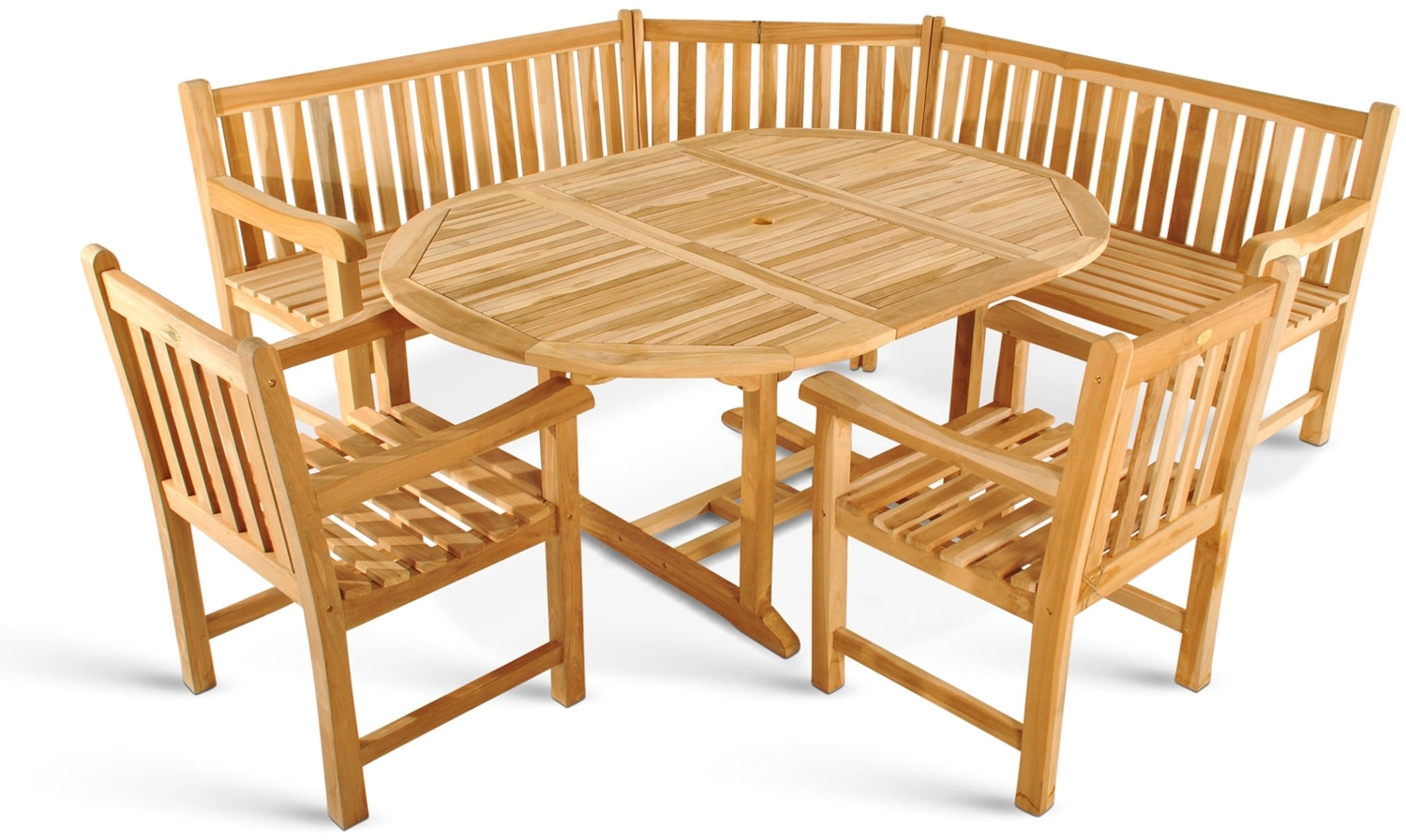 Gartenmöbel Set 4tlg mit Eckbank Teak Gartentisch ausziehbar 120-170 cm BORNEO/CARACAS 48363530 Bild 1