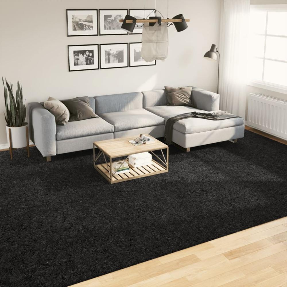 vidaXL Shaggy-Teppich PAMPLONA Hochflor Modern Schwarz 300x400 cm 375286 Bild 1