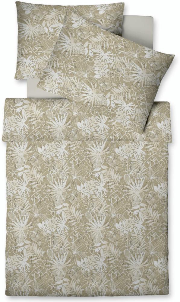 Fleuresse Vegane Mako Satin Bettwäsche Farbe Taupe Größe 155x220+80x80 cm Kopfkissen Bild 1