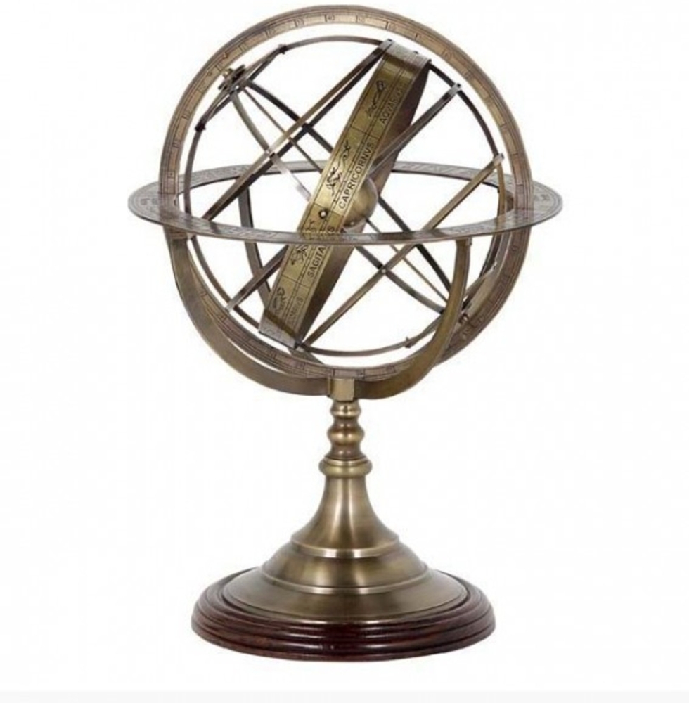 Casa Padrino Luxus Bücherstützen Globus Messing Finish Höhe: 52 cm - Bücherstütze - Luxus Kollektion - Art Deco Bild 1