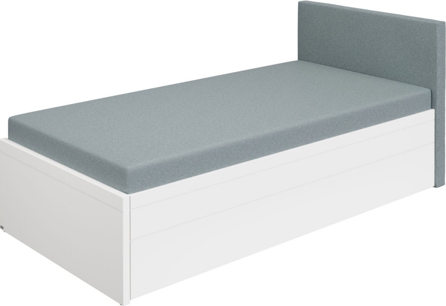 PAIDI Jugendbett FLYNN, Ausziehbett mit Liegefläche auf einer Höhe, in weiß und grau Bild 1