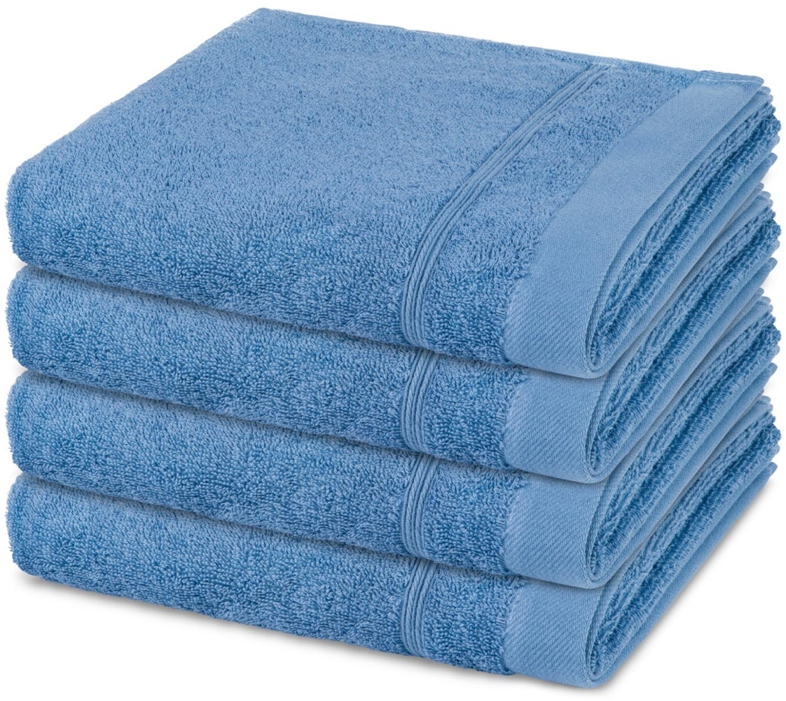 Ross Rubin 4 tlg. Frottier-Set - 4 X Handtuch (50 X 100cm) - 480 - Kornblumenblau Bild 1