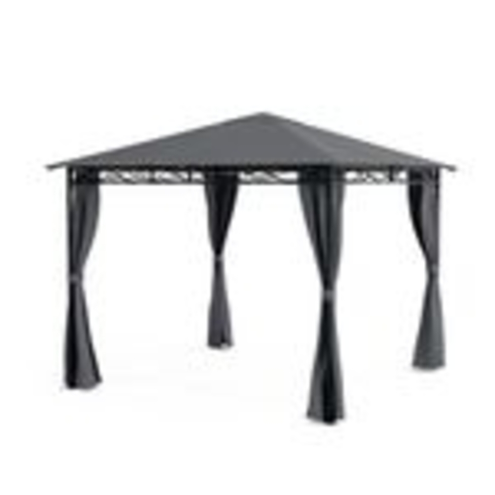 Blumfeldt Mondo - Pergola Partyzelt Gartenzelt Gazebo, Größe: 2,95 x 2,6 x 2,95 m (BxHxT), 4 Seitenteile, EasyMount Concept, Witterungsschutz: UV / Wind / Regen, dunkelgrau Bild 1