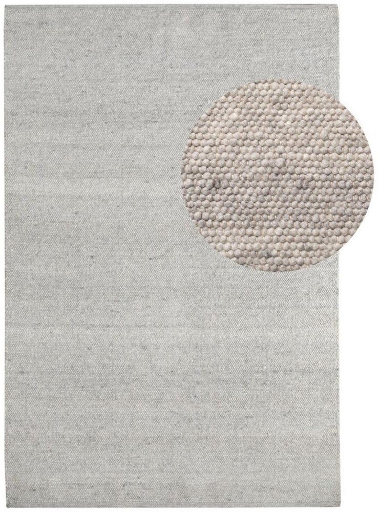 Handweb Teppich Leo, Farbe: Grau Beige, Größe: 70x130 cm Bild 1