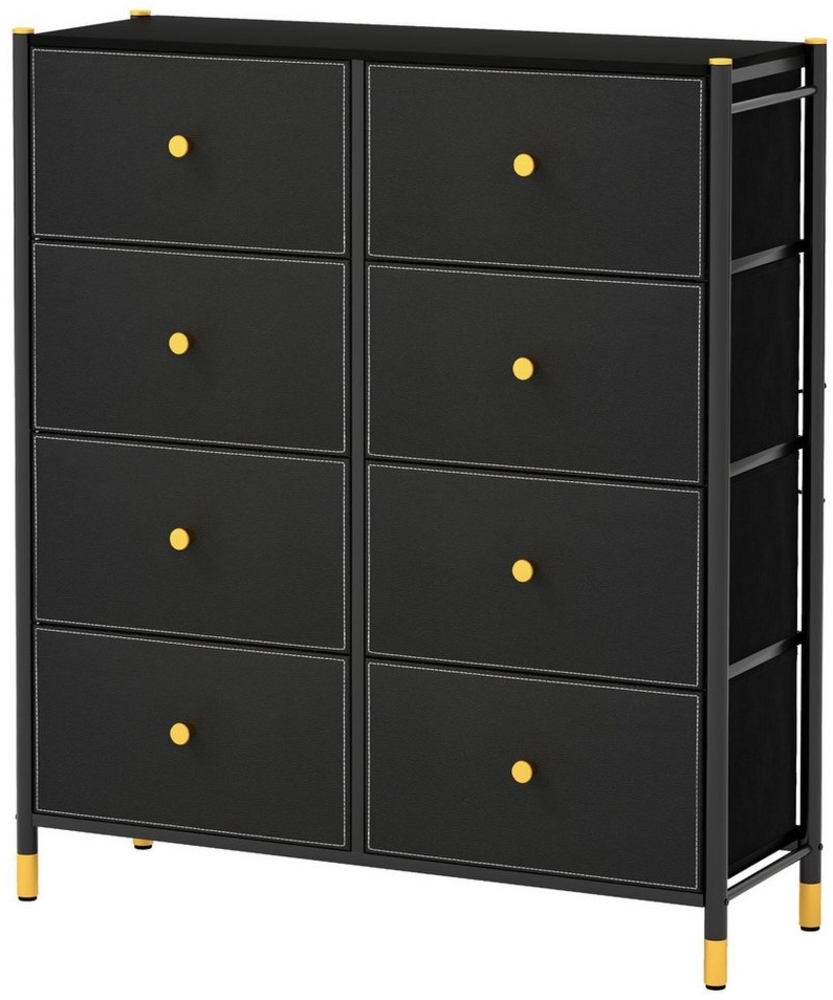 COSTWAY Kommode, mit 8 Schubladen & Kippsicherung, Metallrahmen, Schwarz Bild 1