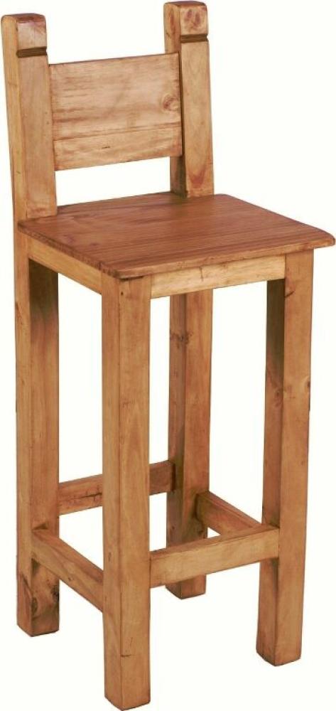 MiaMöbel Mexico Barhocker / Stuhl Massivholz Pinie Landhaus Mexiko Möbel Mexikanisch Bild 1