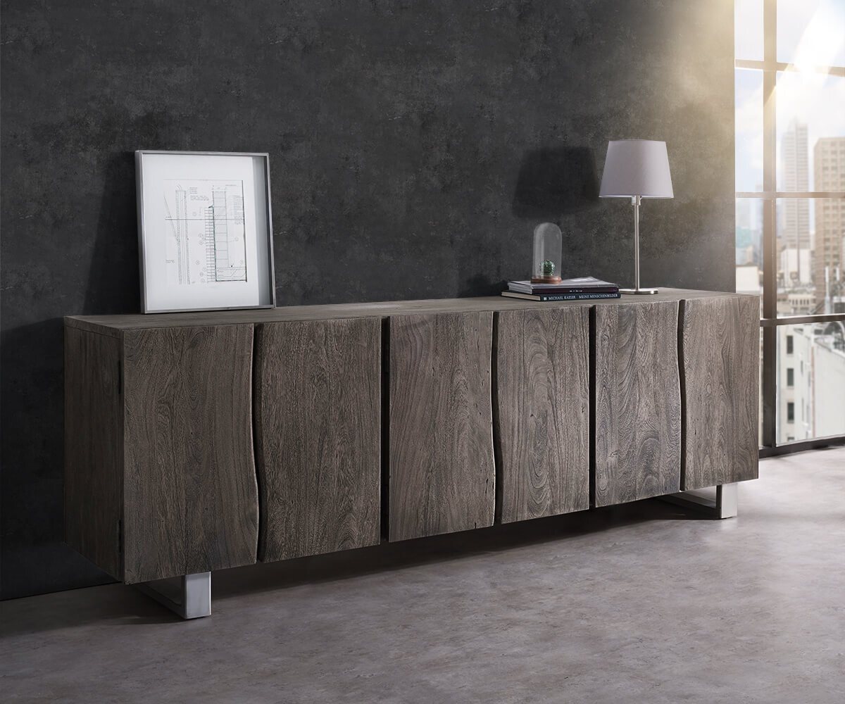 Delife 'Sideboard Live-Edge', 220 x 46 x 75 cm (BxTxH), Akazie, 6 Türen Bild 1