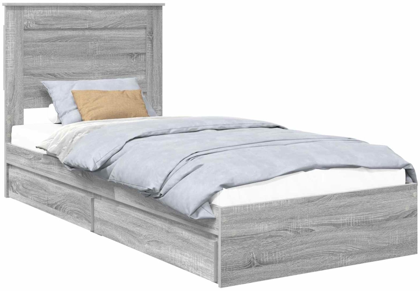 vidaXL Aufbewahrungsbett Graues Sonoma 100x200 cm Holzwerkstoff 3410268 Bild 1